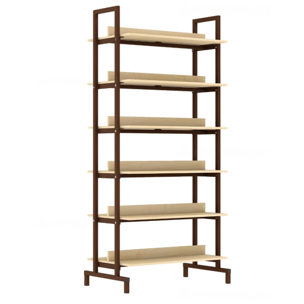 Стеллаж двухсторонний меламин 900х510х1900, клен, м/к коричневый, М410