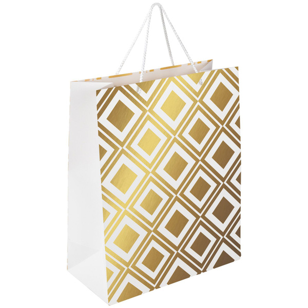 Пакет подарочный 18x10x23 см, ЗОЛОТАЯ СКАЗКА "Gold Luxury", тиснение фольгой, чёрный, 6082