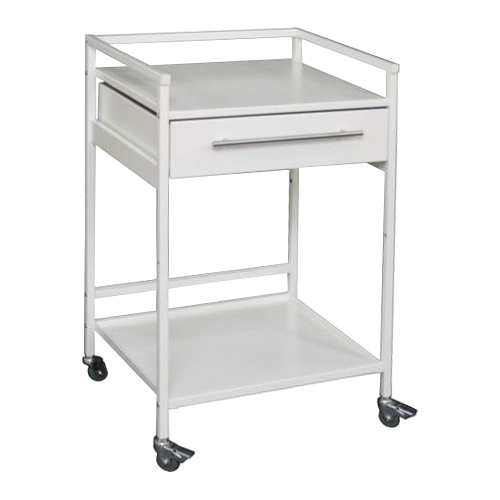 Столик манипуляционный СММП-08-Я-ФП-02-1 2 полки: металл с порошковым покрытием 1 ящик. Размеры: 585