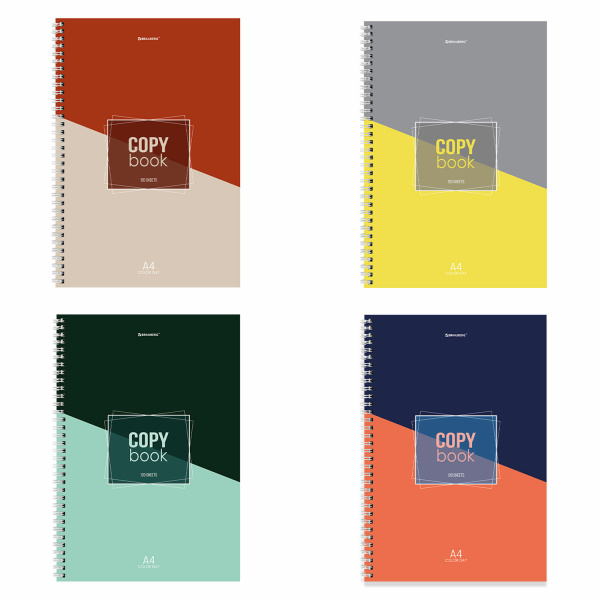 Тетрадь А4 120л. клетка на спирали BRAUBERG, обложка твердая, "Office"