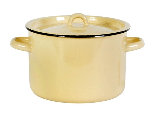 Кастрюля эмал.цил.4,5л крем. 2с17