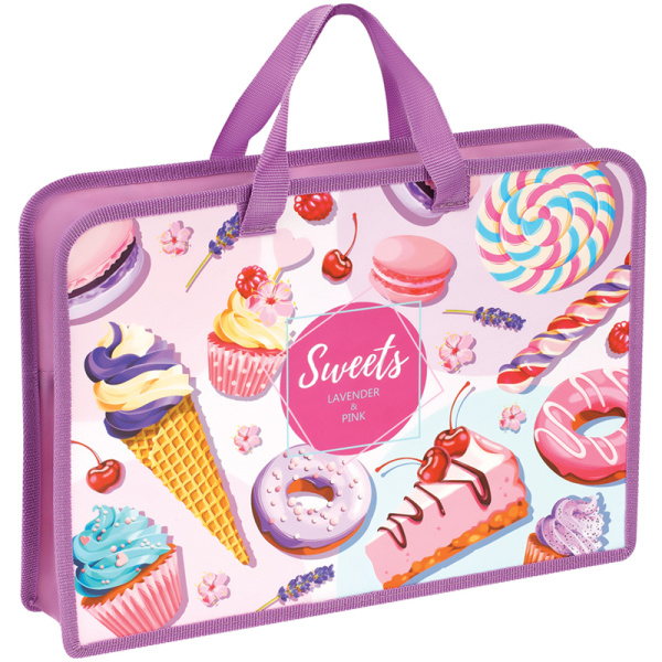 Папка с ручками А4 ArtSpace "Lovely tale", пластик, на молнии, 75мм