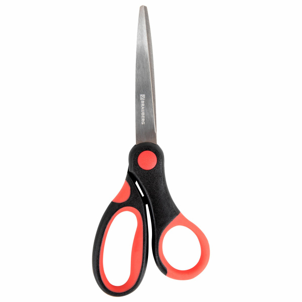 Ножницы BRAUBERG "Office", 160 мм, красно-черные, прорезиненные ручки, 2-х сторонняя заточка, 231564 Ножницы BRAUBERG "Office", 160 мм, красно-черные, прорезиненные ручки, 2-х сторонняя заточка, 231564