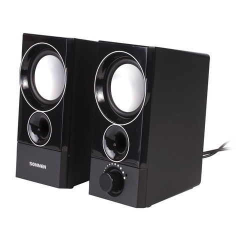 Колонки компьютерные SONNEN CS-331, 2.0, пластик, 2х3 W, питание USB, регулировка громкости, 512684