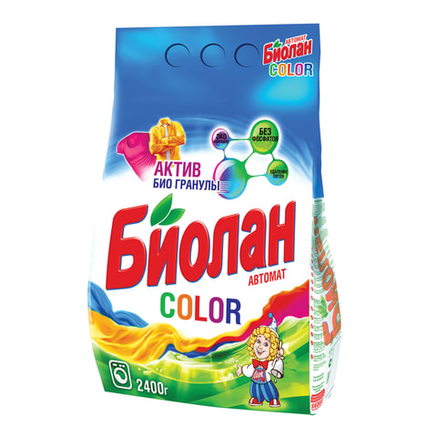 Стиральный порошок БИОЛАН автомат 2,4кг Color, ш/к 11117  Стиральный порошок БИОЛАН автомат 2,4кг Color, ш/к 11117
