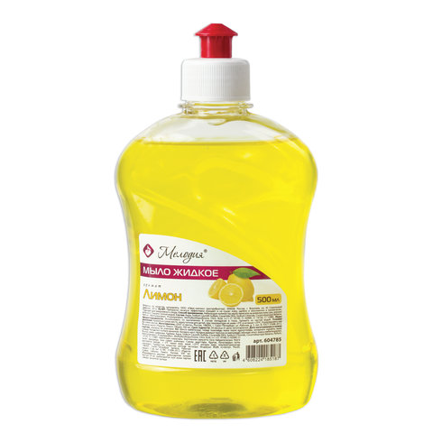 Мыло жидкое 500мл МЕЛОДИЯ "Лимон", пуш-пул