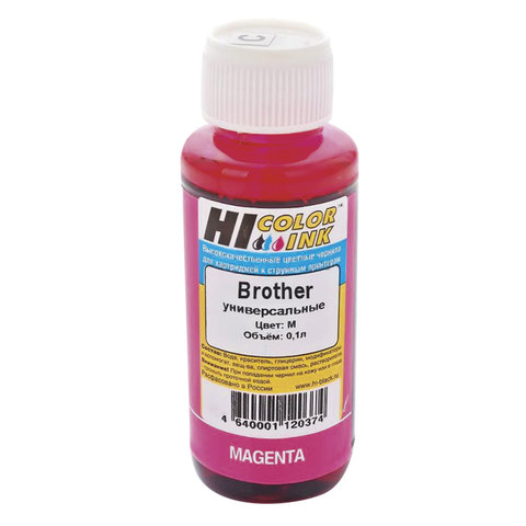 Чернила HI-COLOR для BROTHER универсальные, пурпурные, 0,1 л, водные, 1507010394U