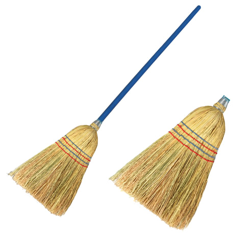 Метла сорго ЛАЙМА, натуральная, прошивная, с деревянным черенком 95 см, 360*280мм, 601336