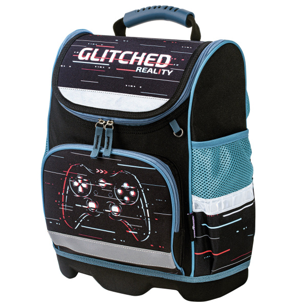 Ранец ЮНЛАНДИЯ WISE для начальной школы, "Glitched reality", 37x29х15 см, 270589