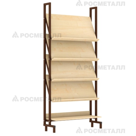 Стеллаж демонстрационный меламин 900х300х1900, клен, м/к серый, М400Д Стеллаж демонстрационный меламин 900х300х1900, клен, м/к серый, М400Д