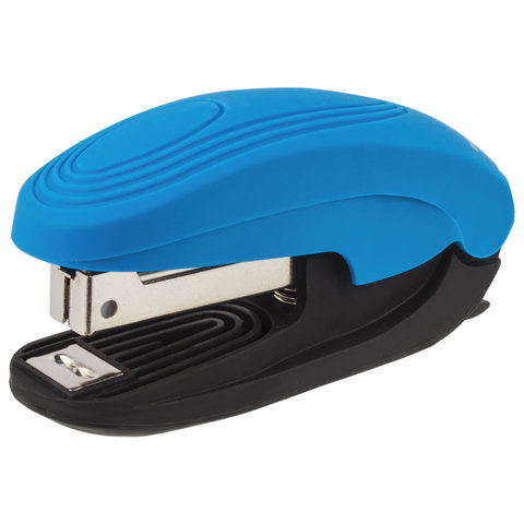 Степлер эргономичный BRAUBERG "Komfort", SOFT TOUCH, №10, до 12 листов, черно-синий, 226838