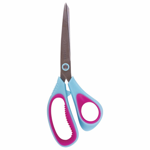 Ножницы BRAUBERG "Extra", 216 мм, ассиметричные, бирюзово-фиолетовые, 236453