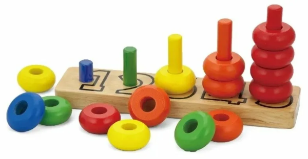 Игра «Разложи по номерам» большой (дерево) в коробке VIGA 