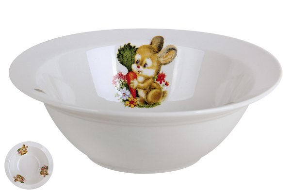 Миска 520мл/17см Кролик с морковкой ZHL-1245