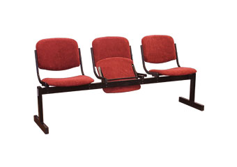 Блок стульев 3х местн.отк. мягкий 1800х560х460/800, офисная ткань синий, 253ОМ