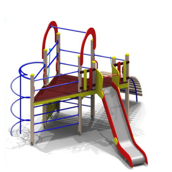 ДИК, Н г.=1,5 (нерж.) (6-12 лет) 4460х3830 мм, Н=3200 мм, Н площадки 1550 мм