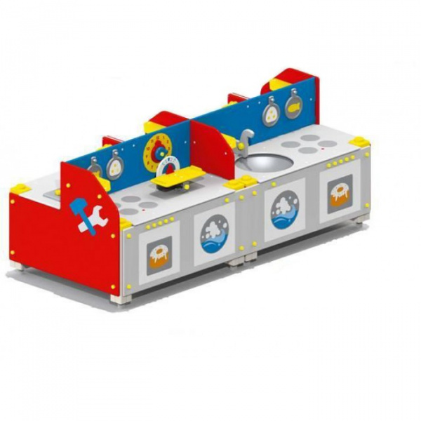 Мастерская кухня, от 2 лет, деревянный брус, 2245х1045 мм, Н=875 мм