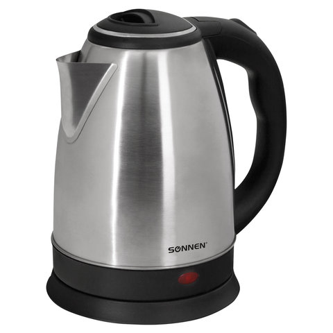 Чайник SONNEN KT-115, закрытый нагревательный элемент, 1,5 л, 1500 Вт, нерж. сталь, серебристый