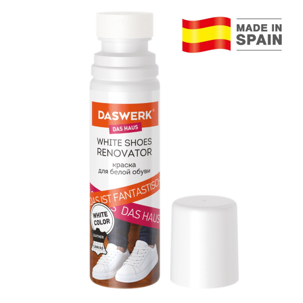 Краска для белой обуви (кожа, текстиль) 75мл, губка, DASWERK, 607623
