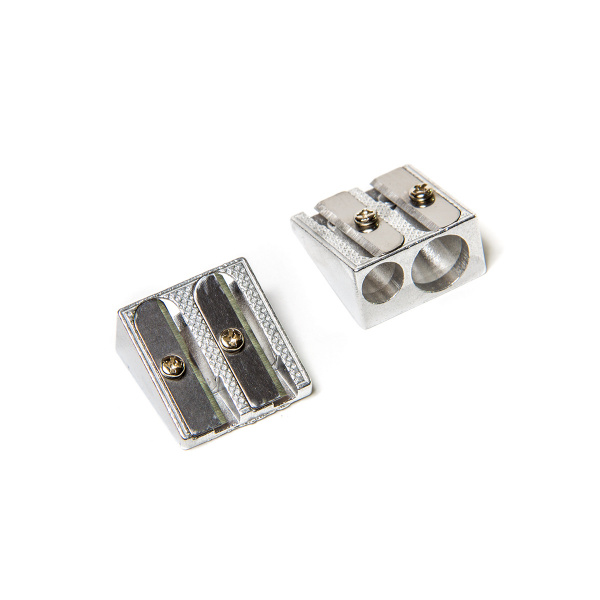 Точилка металлическая Alingar, 2 отверстия, нержавеющая сталь, картонная упаковка