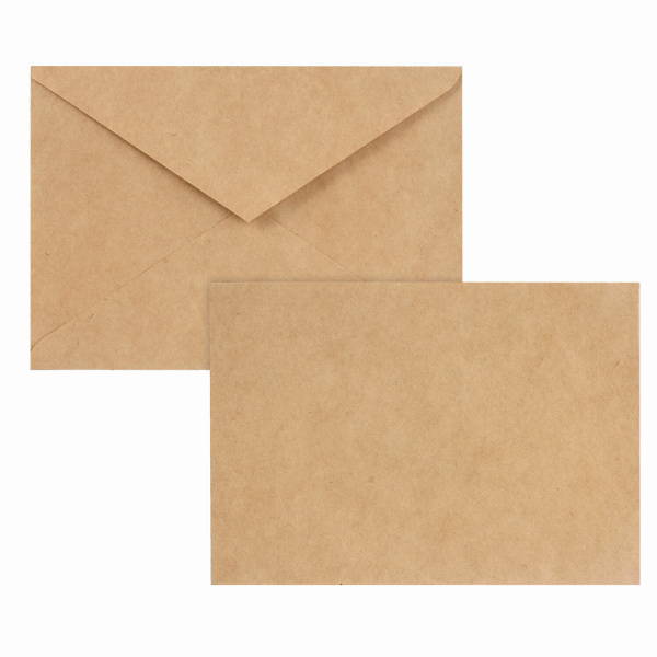 Конверт С6 (114х162 мм) КРАФТ, клей, 90 г/м2,  треугольный клапан