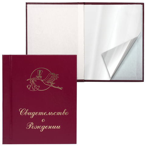 Папка адресная бумвинил "Свидетельство о рождении", для листа 185*250мм, 123531