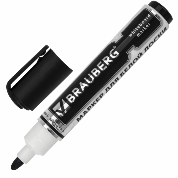Маркер для доски BRAUBERG "Neo", круглый наконечник 5 мм, черный, 150487