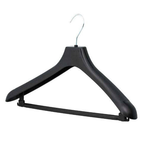 Вешалка-плечики р. 48-50, пластик, анатомическая форма, широкие плечики, черная, С024