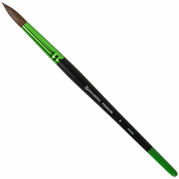 Кисть из ворса пони № 8, BRAUBERG PREMIUM