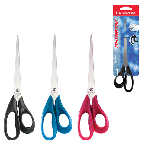 Ножницы ERICH KRAUSE "Dynamic" 210мм, ассорти, в карт. упак. с европодвесом, 50031  Ножницы ERICH KRAUSE "Dynamic" 210мм, ассорти, в карт. упак. с европодвесом, 50031
