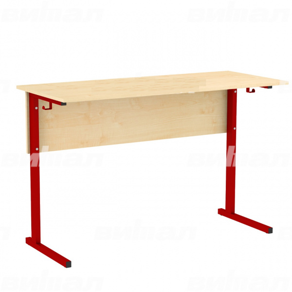 Стол ученический 2-местный 1200*500*760 6гр.м/к красный, ЛДСП клен