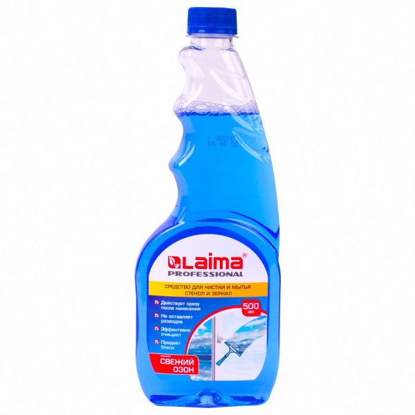 Средство для мытья стекол и зеркал ЛАЙМА PROFESSIONAL 500мл, сменный блок