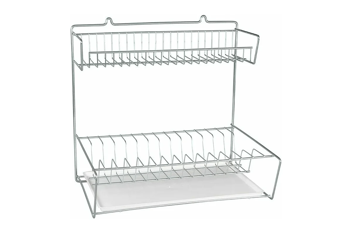 Сушилка д/посуды настенная с поддоном RUS-285001