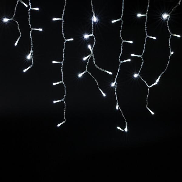 Электрогирлянда уличная ЗОЛОТАЯ СКАЗКА "Бахрома",180LED, 6х0,5м, холодный белый, контроллер, 591300