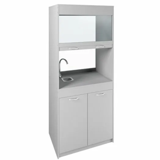 Шкаф вытяжной с сантех. (1050*700*2250), корпус ЛДСП серый, М382