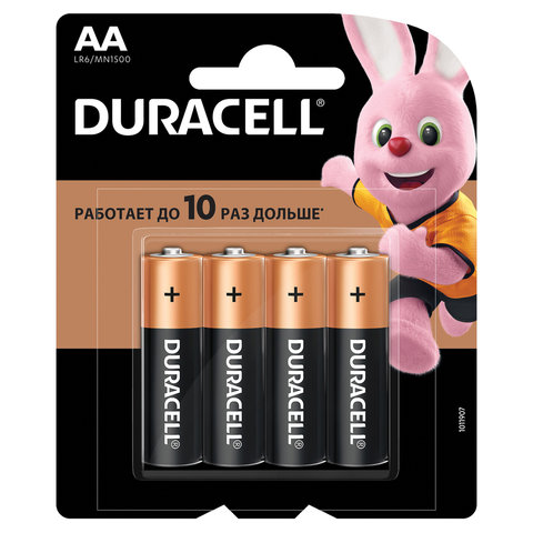 Батарейки  DURACELL Basic ОРИГИНАЛ, AA (LR6, 15А), алкалиновые, пальчиковые, MN 1500 