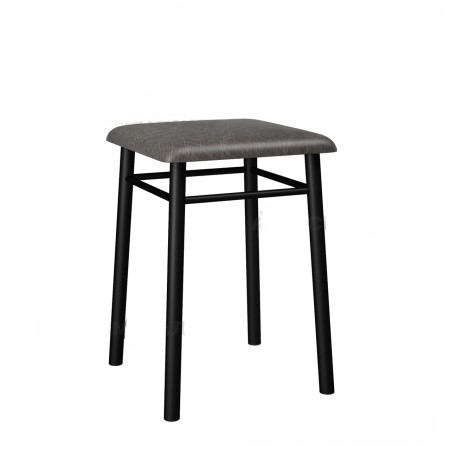 Табурет полумягкий 300*300*460 кожзам черный, м/к черный