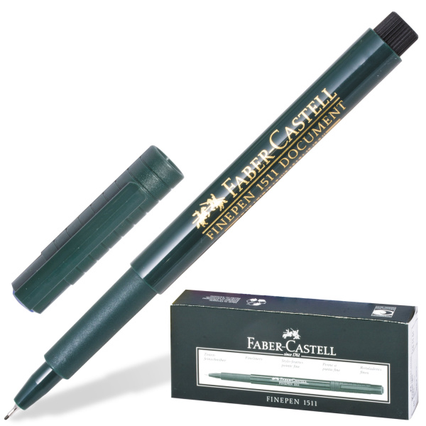 Ручка капиллярная FABER-CASTELL FINEPEN 1511, толщ. письма 0,4мм, арт. FC151199, черная Ручка капиллярная FABER-CASTELL FINEPEN 1511, толщ. письма 0,4мм, арт. FC151199, черная