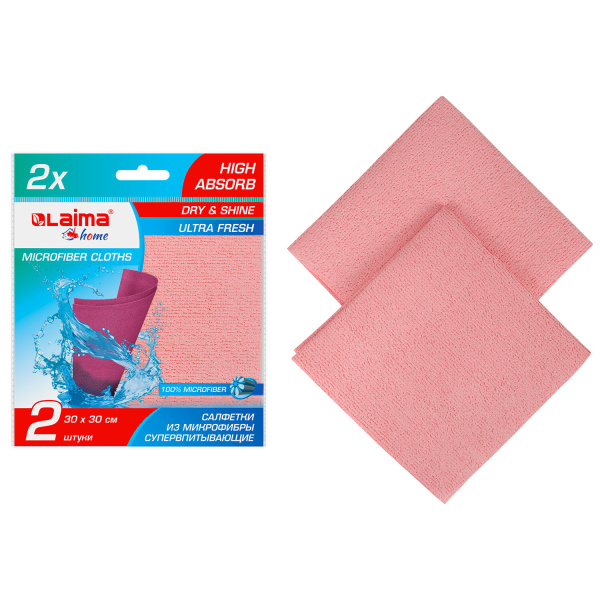 Салфетка из МИКРОФИБРЫ ГУБЧАТАЯ PVA/ПВА СУПЕРВПИТЫВАЮЩАЯ 30х30 см, КОМПЛЕКТ 2 шт., HIGH ABSORB