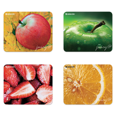 Коврик для мыши DEFENDER Juicy sticker, полипропилен на клейкой основе, 220х180х0,4 мм, 4 вида, 5041 Коврик для мыши DEFENDER Juicy sticker, полипропилен на клейкой основе, 220х180х0,4 мм, 4 вида, 5041