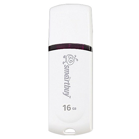 Флэш-диск 16 GB, SMARTBUY Paean, USB 2.0, белый, SB16GBPN-W