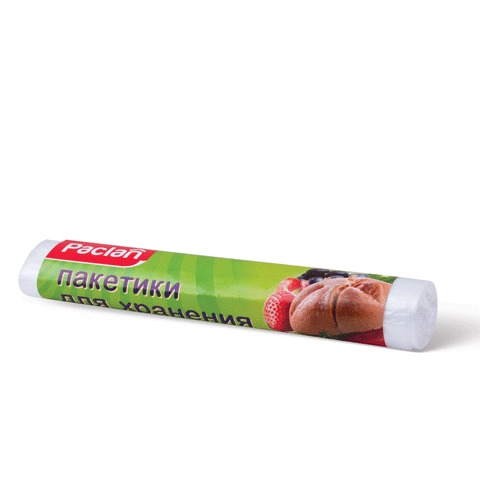 Пакеты фасовочные PACLAN, КОМПЛЕКТ 100шт., ПНД, 24х36, 8мкм, рулон, (шк 73057)