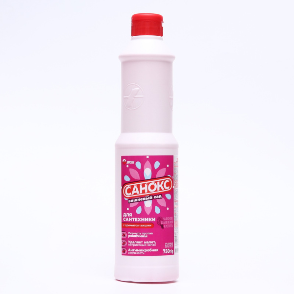 Средство для удаления известкового налета и ржавчины САНОКС 750мл гель, Вишневый сад