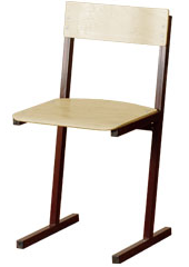 Стул ученический 6 гр.(460мм) фанера, м/к коричневый