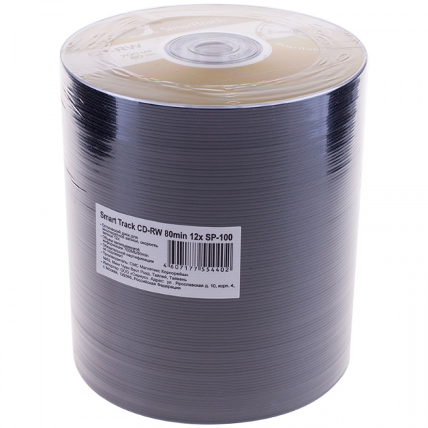 Диск CD-RW 700Mb Smart Track 4-12x Bulk (100шт)