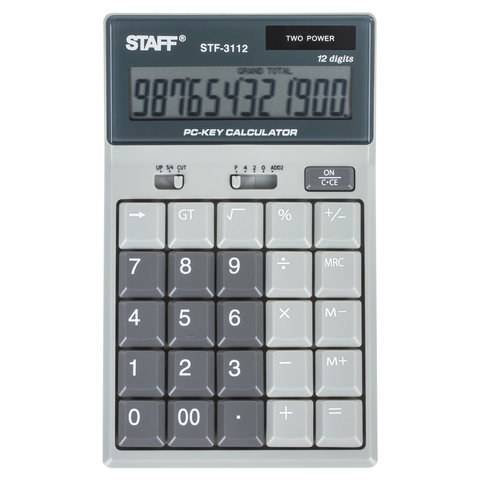 Калькулятор STAFF настольный STF-3112, 12 разрядов, двойное питание, 175х107мм