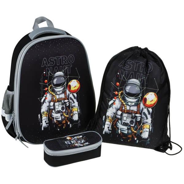 Ранец ArtSpace School Friend "Astronaut" 39*30*18см, 2 от, 2 кар, анатом спинка, пенал, мешок/обуви Ранец ArtSpace School Friend "Astronaut" 39*30*18см, 2 от, 2 кар, анатом спинка, пенал, мешок/обуви