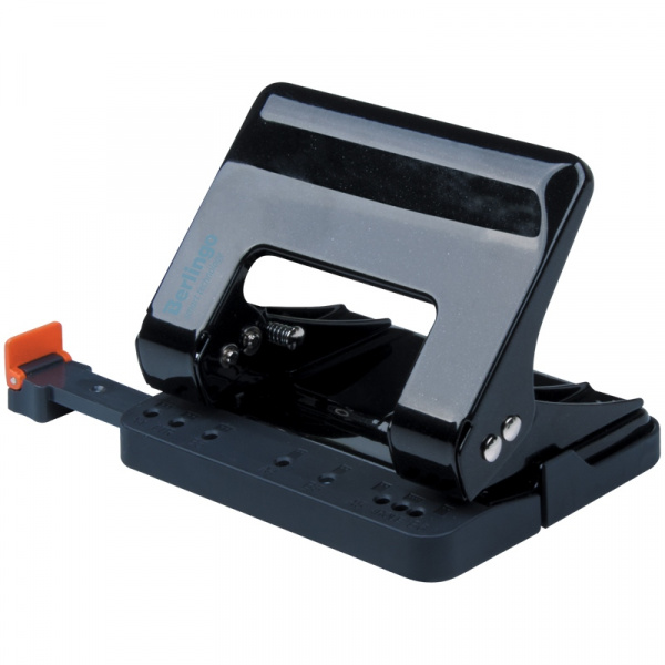 Дырокол энергосберегающий Berlingo "Smart Technology" 15л метал, фиксатор, линейка, черный DDm_15101