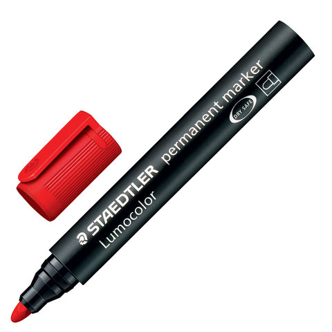 Маркер перманентный (нестираемый) STAEDTLER (Штедлер,Германия)"Lumocolor",круг.након,2мм,красн,352-2 Маркер перманентный (нестираемый) STAEDTLER (Штедлер,Германия)"Lumocolor",круг.након,2мм,красн,352-2
