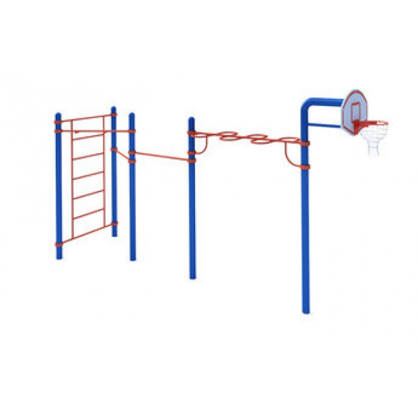 Шведская стенка, три турника классического хвата